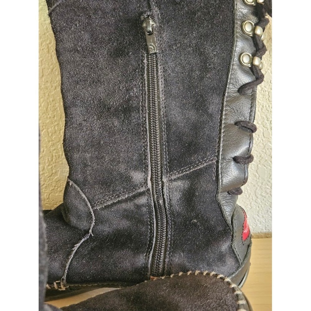 The North Face Janey Winter Boots Women Size 9 Black Primaloft 200 Suede Laces - Picture 5 of 10